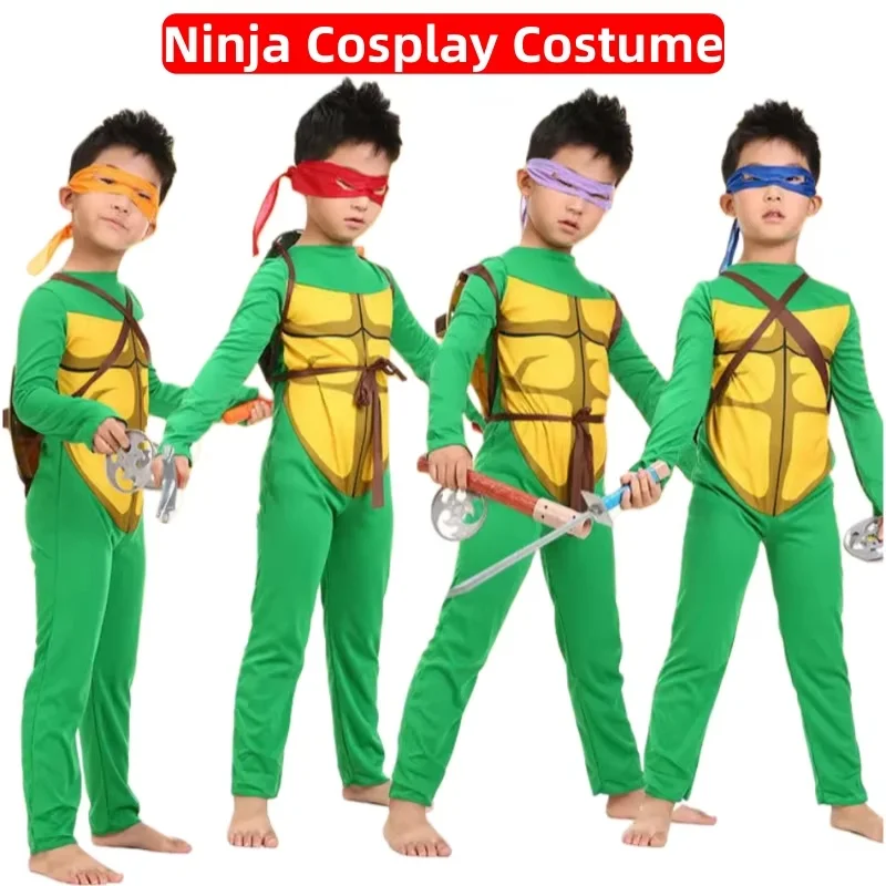 Super Hot Kids Teens Ninja Cosplay Costume Character-Replicated Ninja Turtle Party Outfit Anime Role-Play Suit Festival Toy Gift view 4