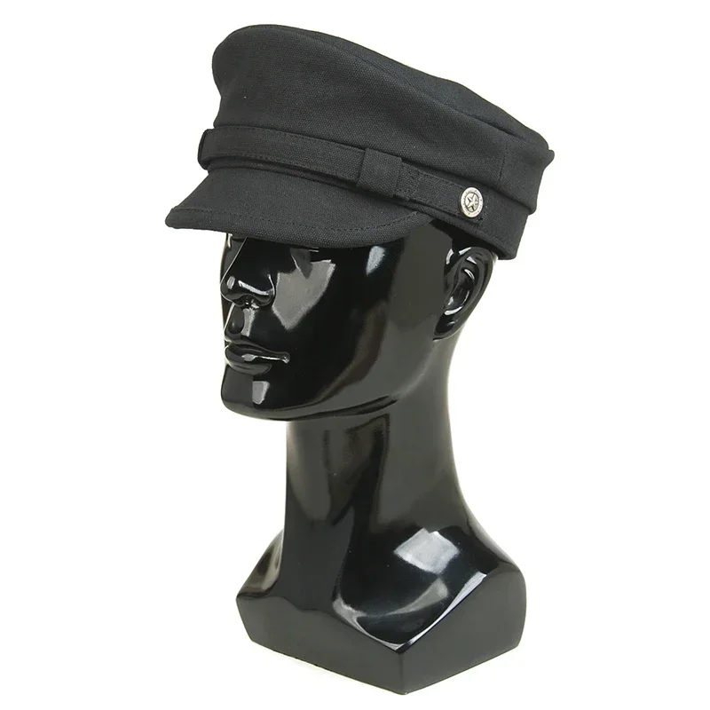 Topi pelaut wanita, gaya Militer Tentara keren mode topi Angkatan Laut atasan datar sepeda motor topi penampilan panggung topi kapten