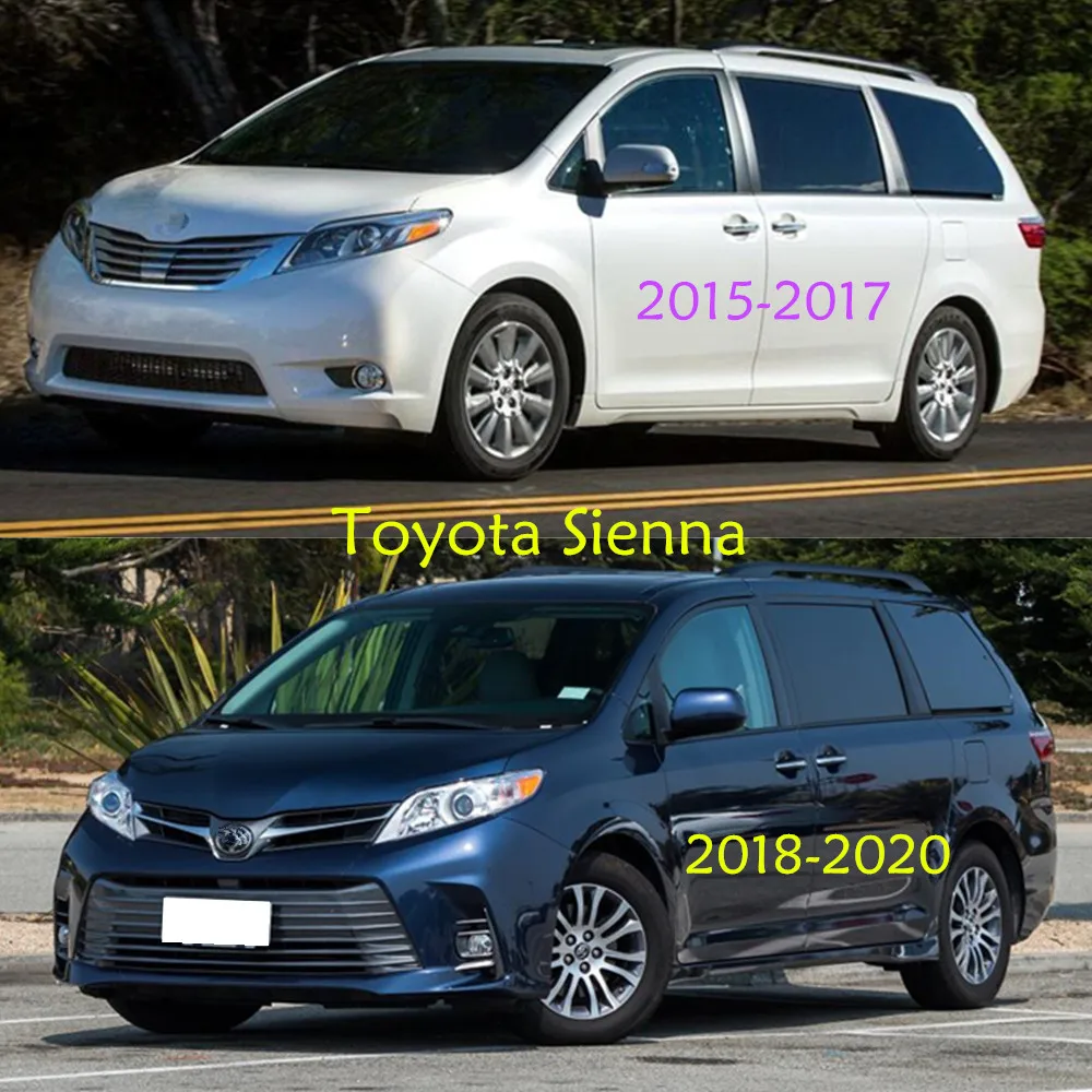 For Toyota Sienna 2015 2016 2017 2018 2019 2020 Car Cover Styling Eyebrow ABS Chrome Front Light Lamp Trim Frame Accessories