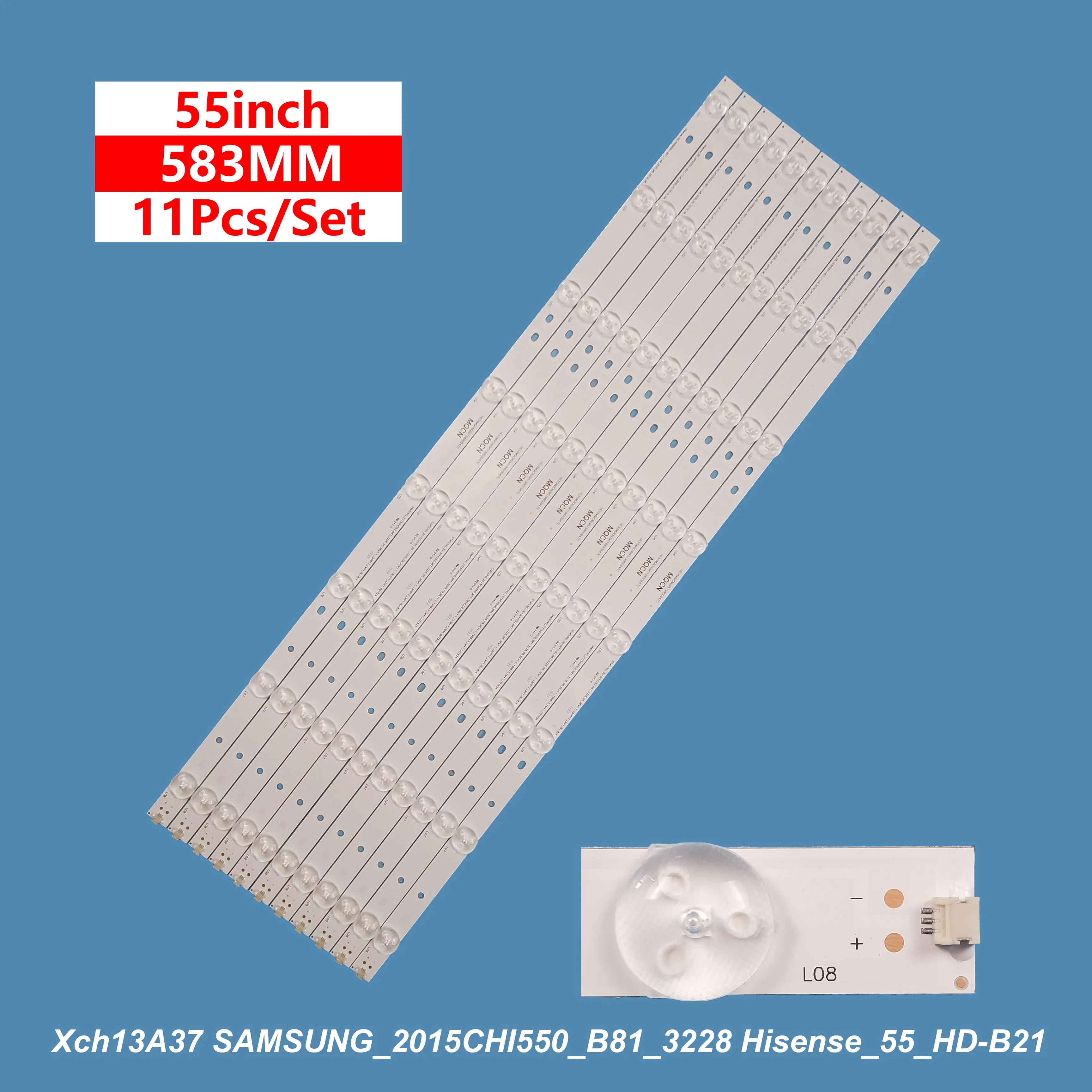 Светодиодные ленты для телевизора SAMSUNG-2015CHI550-B81-3228 LM41-00182A для телевизора LED55EC530UA 11 шт./компл. для 55-дюймового телевизора Hisense_55_HD-B21