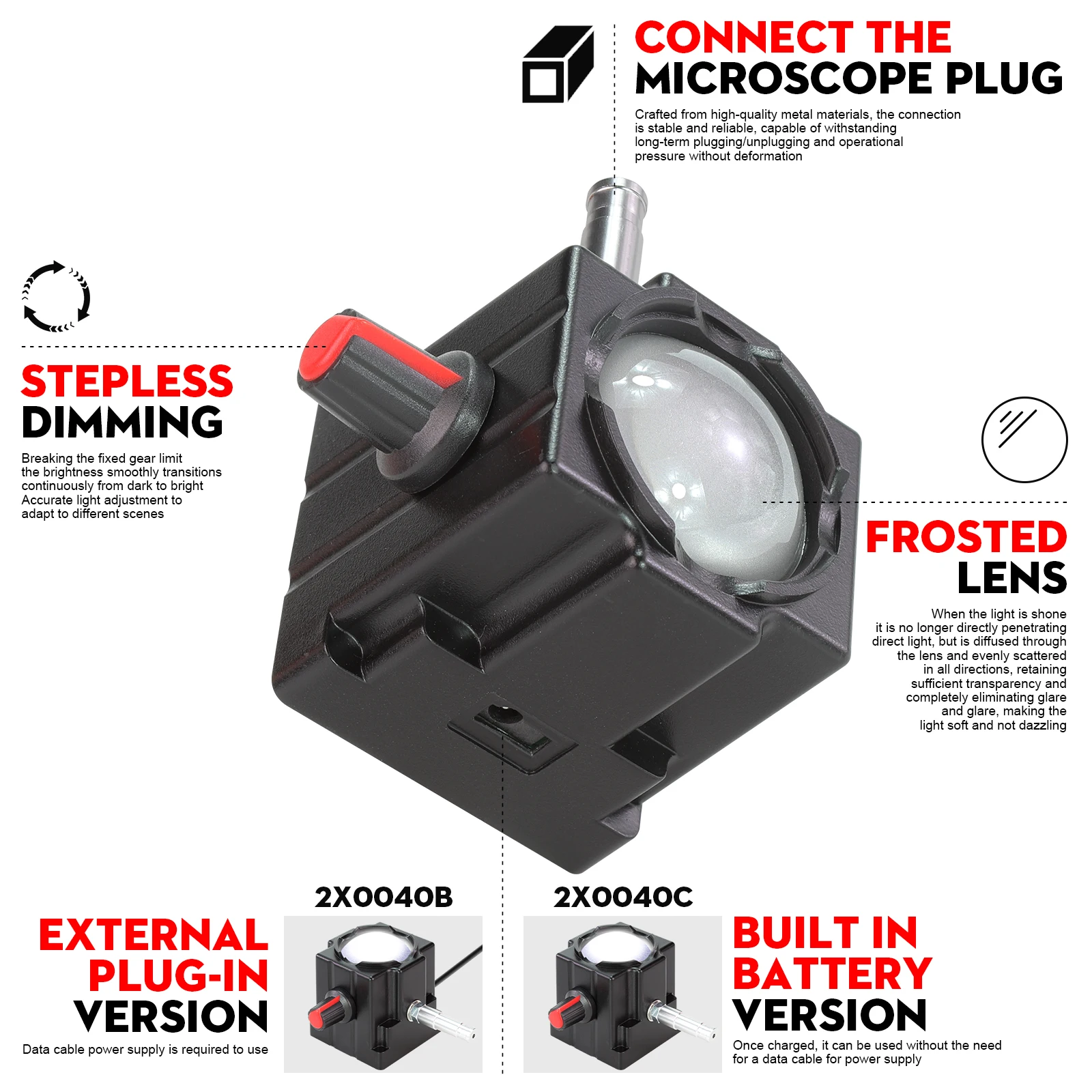 Datyson – accessoires de microscope professionnels, lumière de remplissage LED, éclairage à lumière blanche, source de lumière
