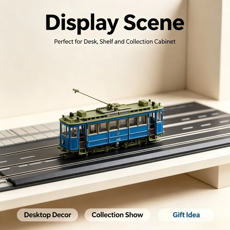 1:87 European Classic Tram Model, Simulated Static Collectible Ornament