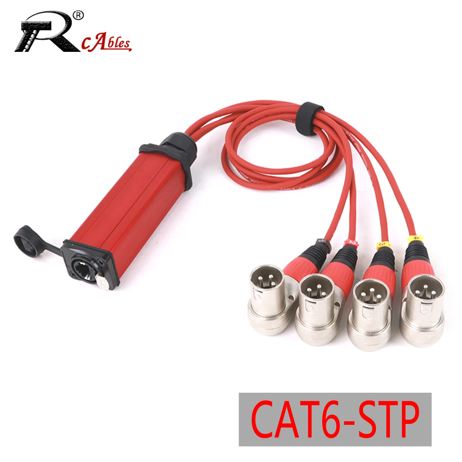 

CAT6 RJ45 to 4 CH 90 Degree 3-PIN XLR Male/Female Multi Network Snake Receiver Splitter Cable for Live Stage, Sound, Lighting