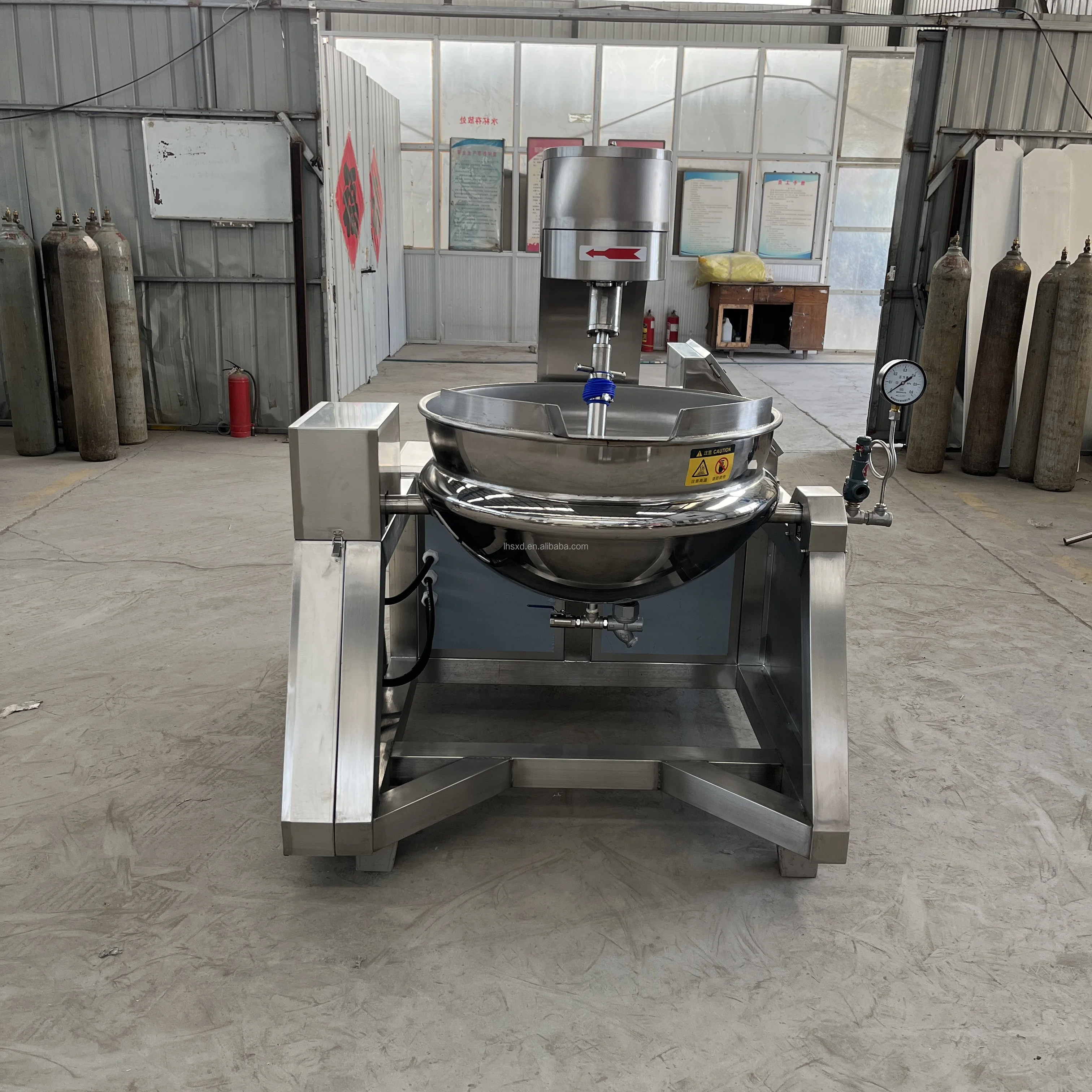 Seasoning Planetary Wok Stirring Fryer For High Viscosity Food Automatic Sauce Frying Machine