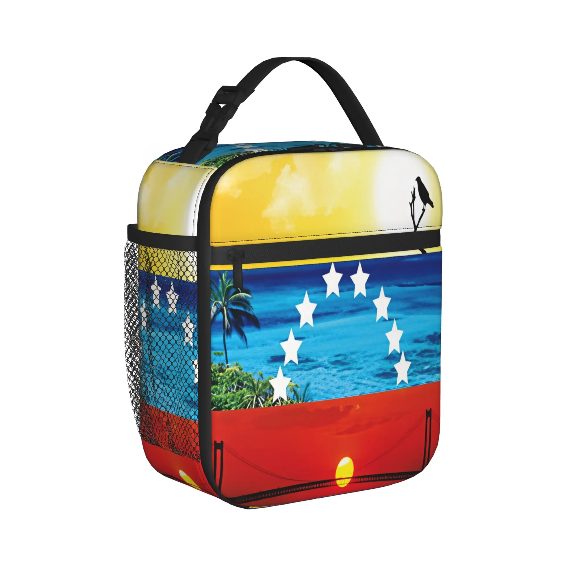 Venezuela Lunch Bag  Kawaii Lunch Box For Unisex School Portable Cooler Bag Waterproof Designer Thermal Tote Handbags