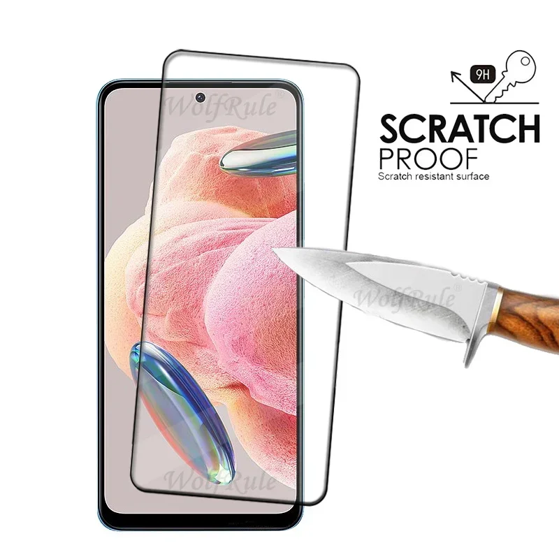 4 Uds para Redmi Note 12 4G vidrio Xiaomi Redmi Note 12 4G vidrio templado cubierta completa pegamento Protector de pantalla Redmi Note 12 4G vidrio