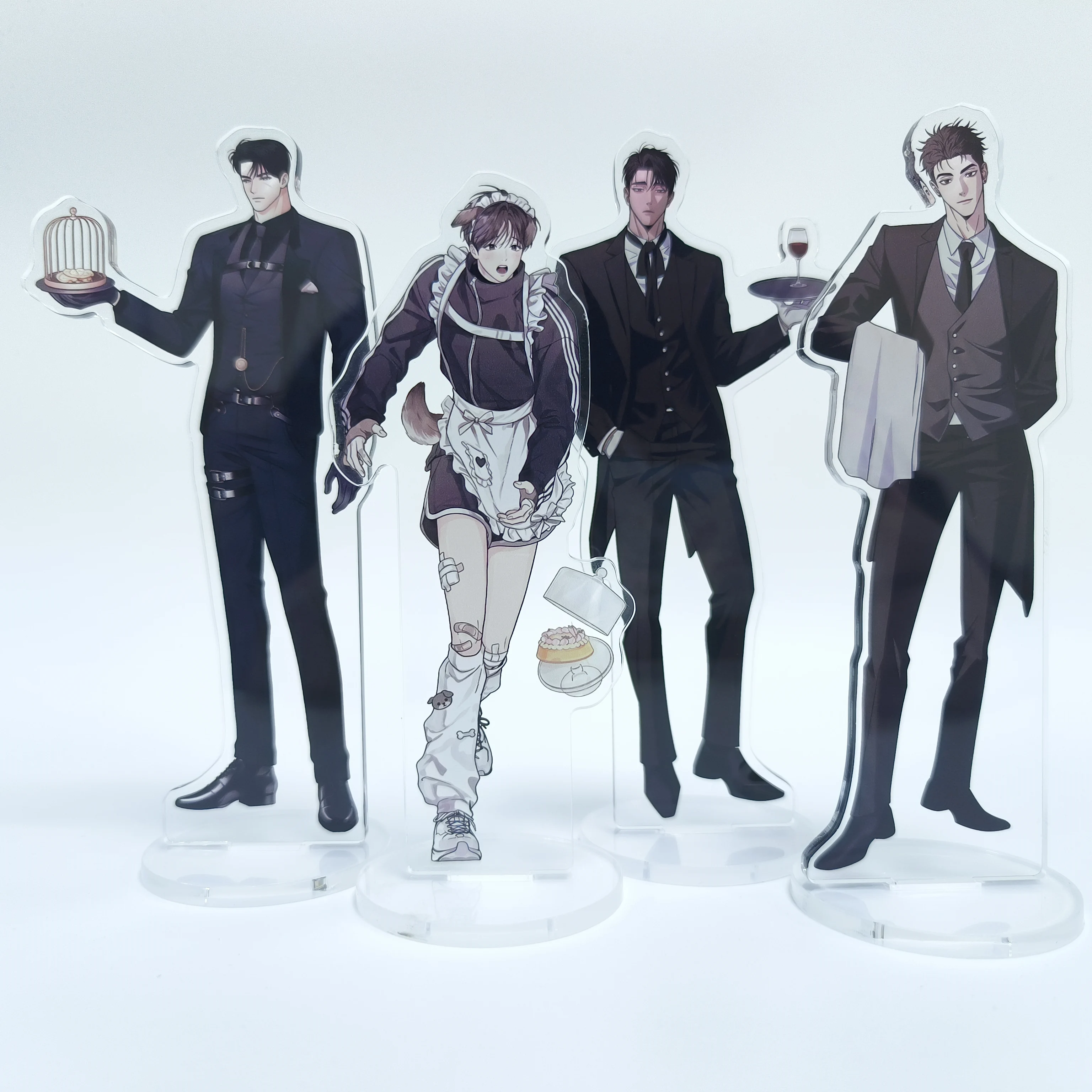 Anime Butler & Maid Cafe Acrylic Stand BL Yaoi Manhwa Key Chain Collectible Gift - Cute Maid And Butler Theme