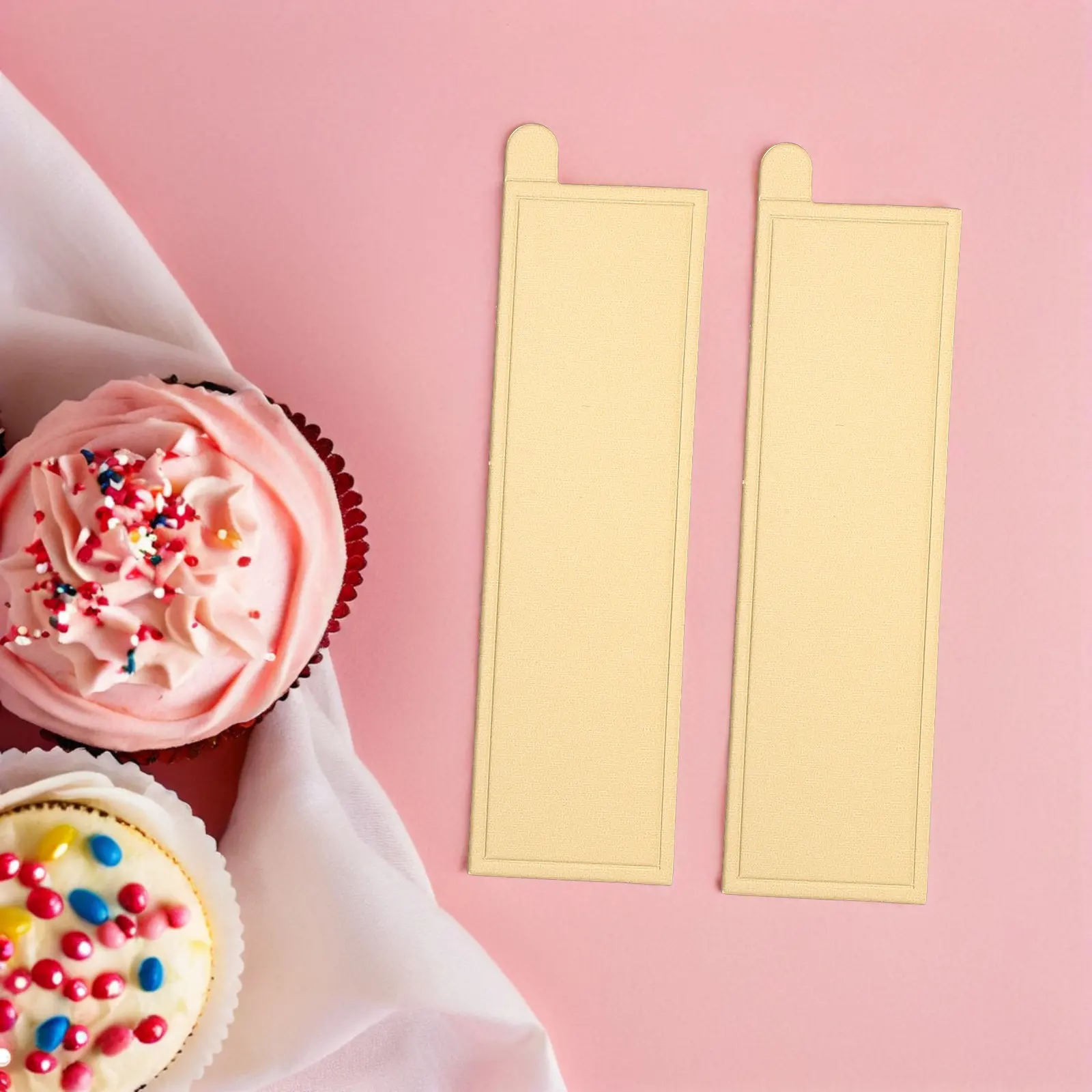 200Pcs Golden Mini Rectangle Cake Boards Cardboard Dessert Trays Mousse Pastry Display Stable Lightweight Baking Supplies