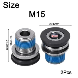 Componentes duraderos de 2 tornillos para bicicleta Shimano ES25, piezas universales de acero para bicicleta, tornillo de manivela negro, bicicleta eléctrica M15