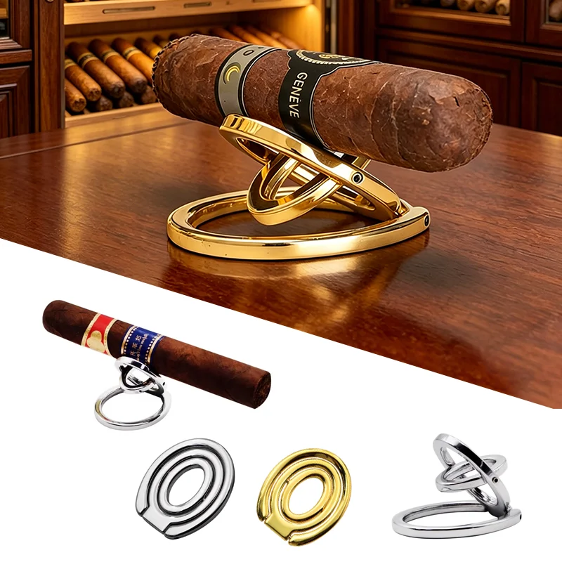

2026 New Metal Portable Cigar Holder Folding Cigar Holder Cigarette Cigar stand OutdoorTravel gift for men Smoking Accessories