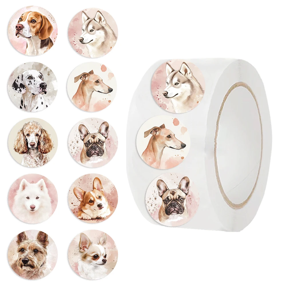 500pcs/roll Retro Animal Stickers Dog Fawn Cat Phone Guitar Laptop Notebook Suitcase Rolling Sticker Pirate Sea Life Snowflake