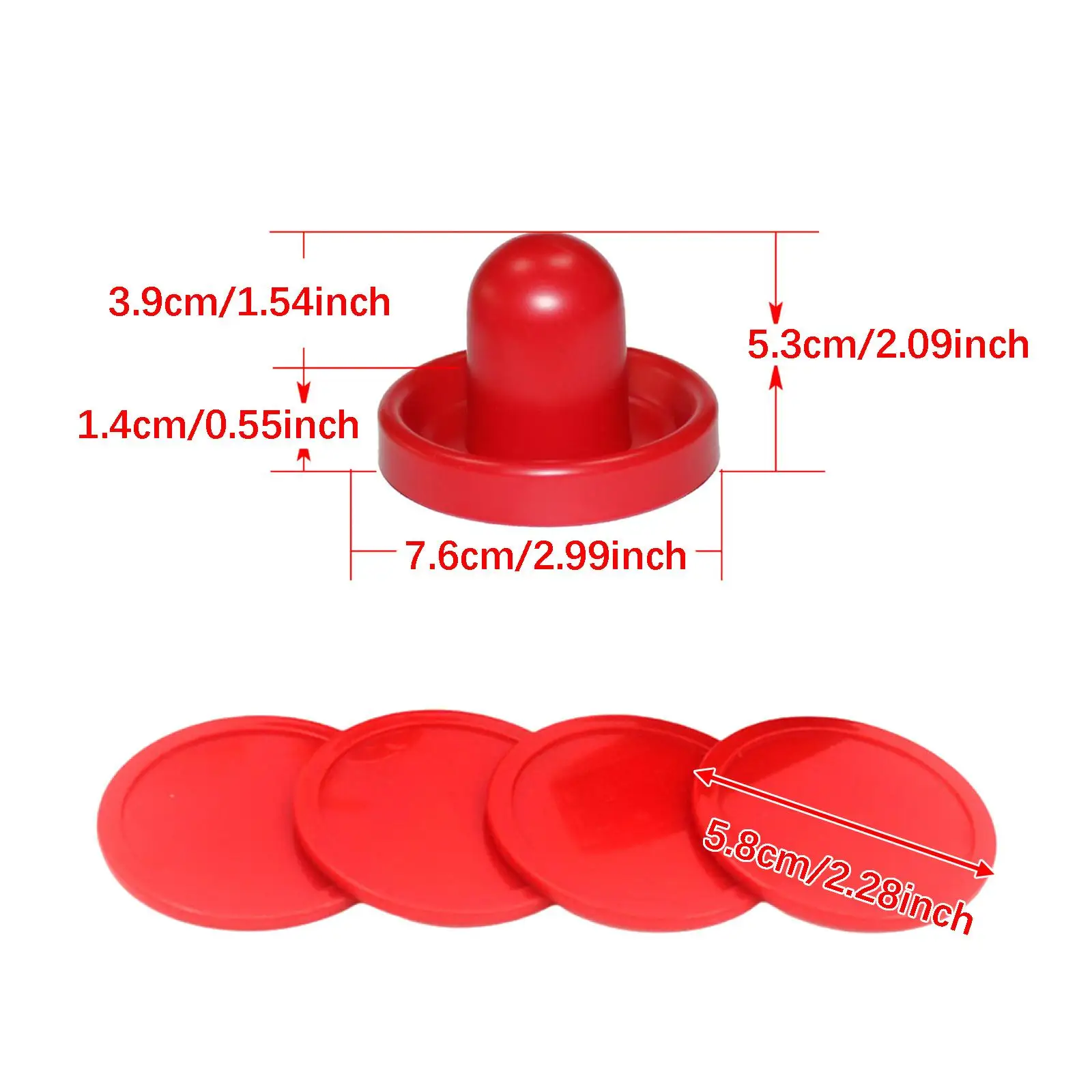 Foldable Air Hockey Table Game Kit PP Pushers Comfortable Handles Replacement Puck Set for Indoor Play