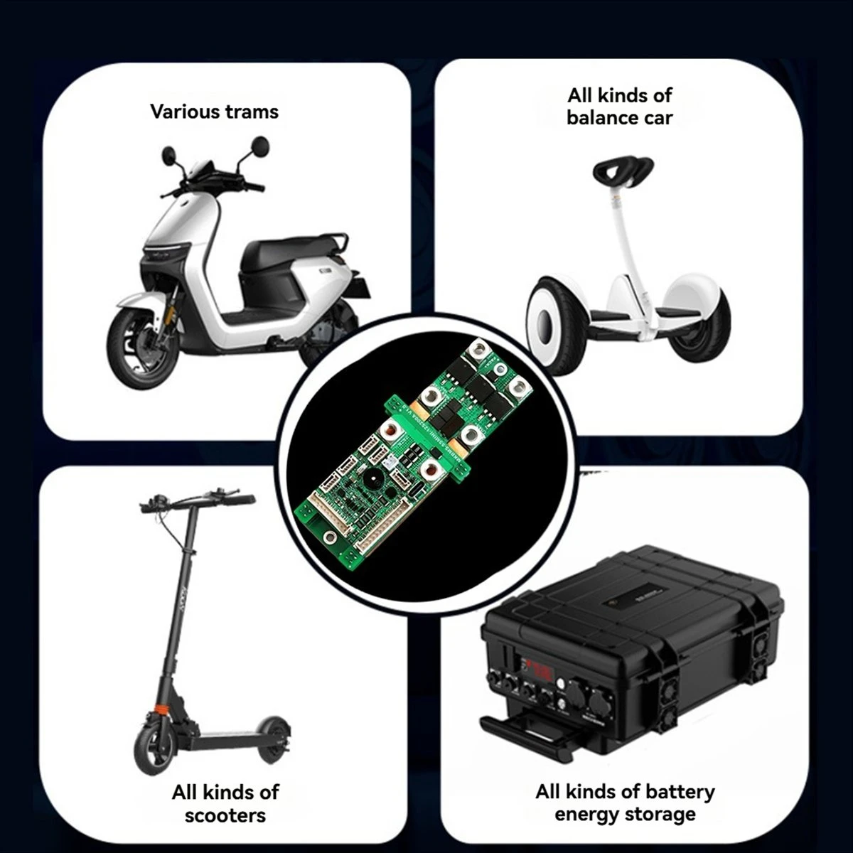 A61p 12s 200a Battery Protection Board Intelligent Integrated Board With Balancing For Electric Scooters Electric Bicycle