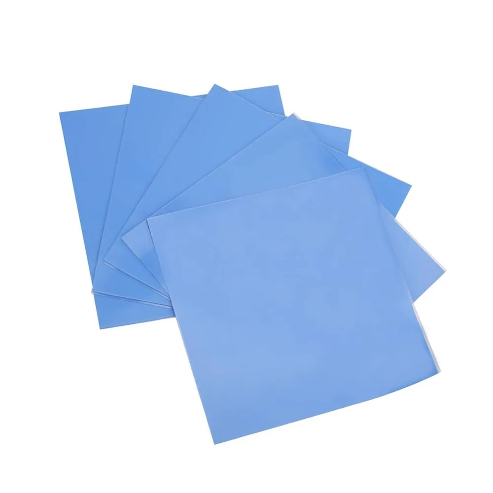 5Pcs Rubber Silicone Thermal Pad Heat Resistant Highly Efficient Heat Conduction Sheet Practical Thermal Conductivity Pad