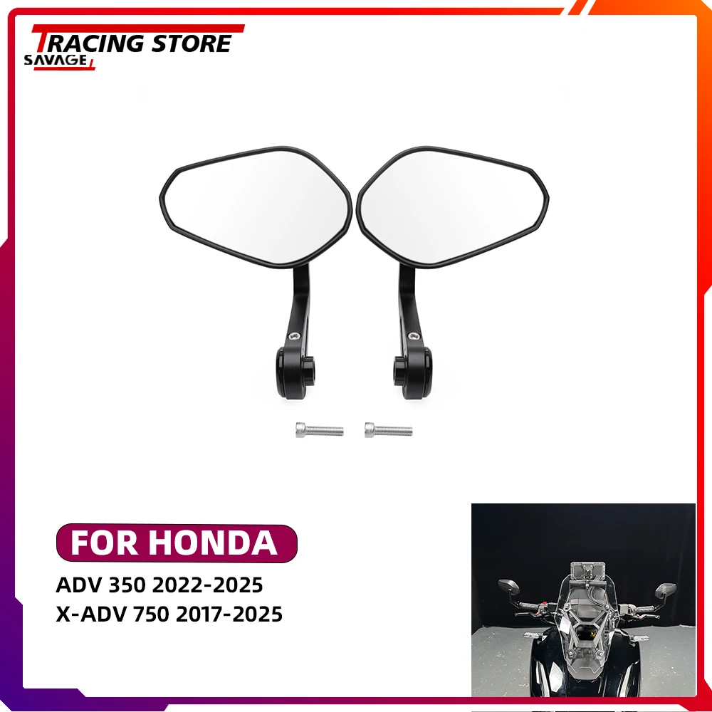 

2025 Motorycle Adjustable Rear Side Rearview Mirrors Handlebar Mirror For Honda ADV 350 X-ADV 750 ADV350 XADV750 Handle Bar End
