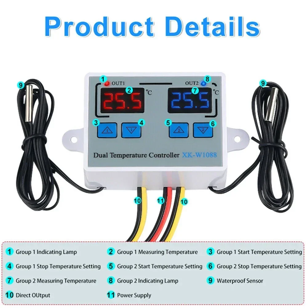 

Практичный термостат, цифровой телефон с функцией обновления данных 0. Телефон с двойной регулировкой температуры 75 мм (Д) * 55 мм (Вт)