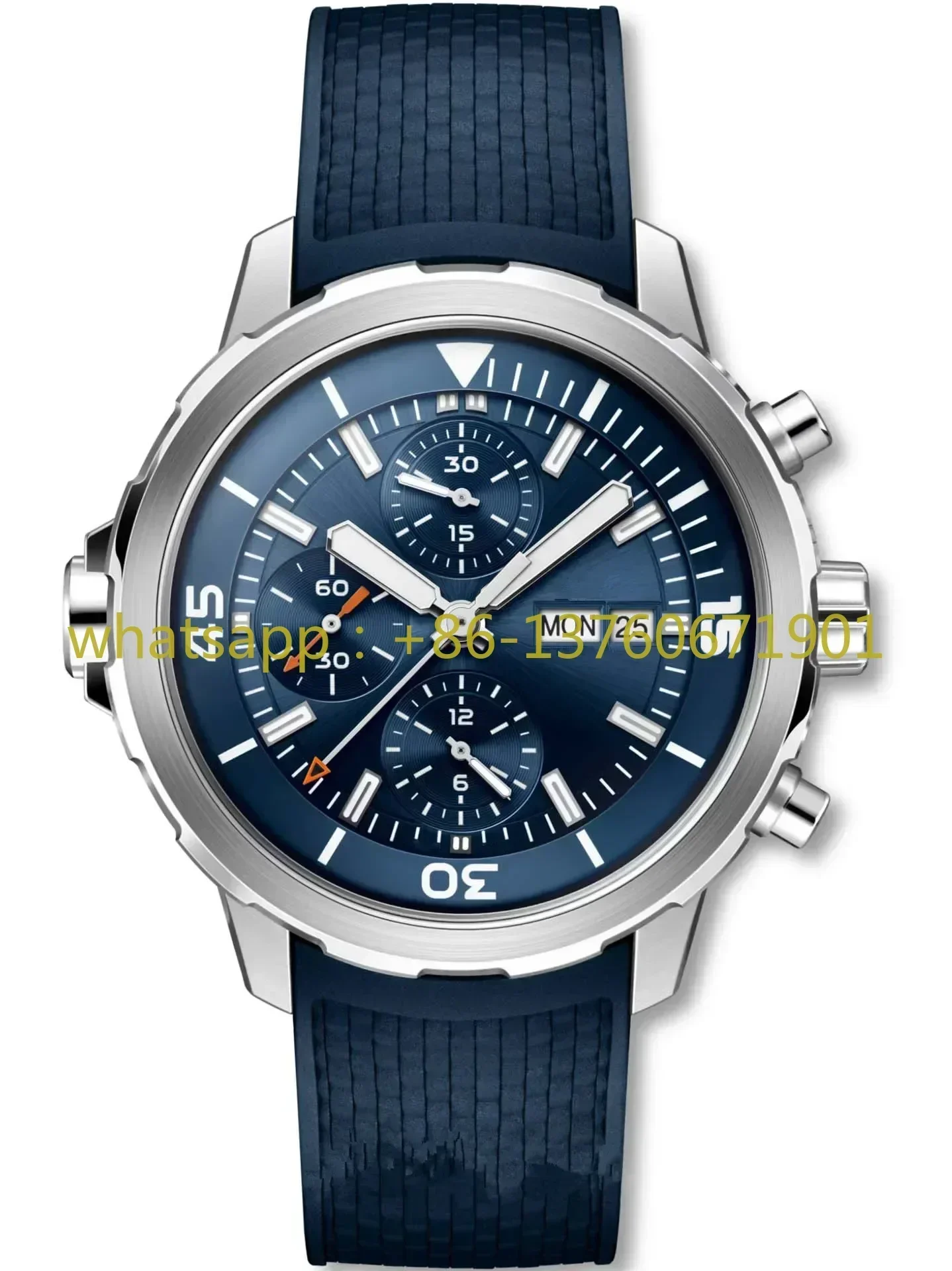 Men's Chronograph Function Aquatimer Special and External Rotating Bezel 44MM Gray Dial Quartz Watches