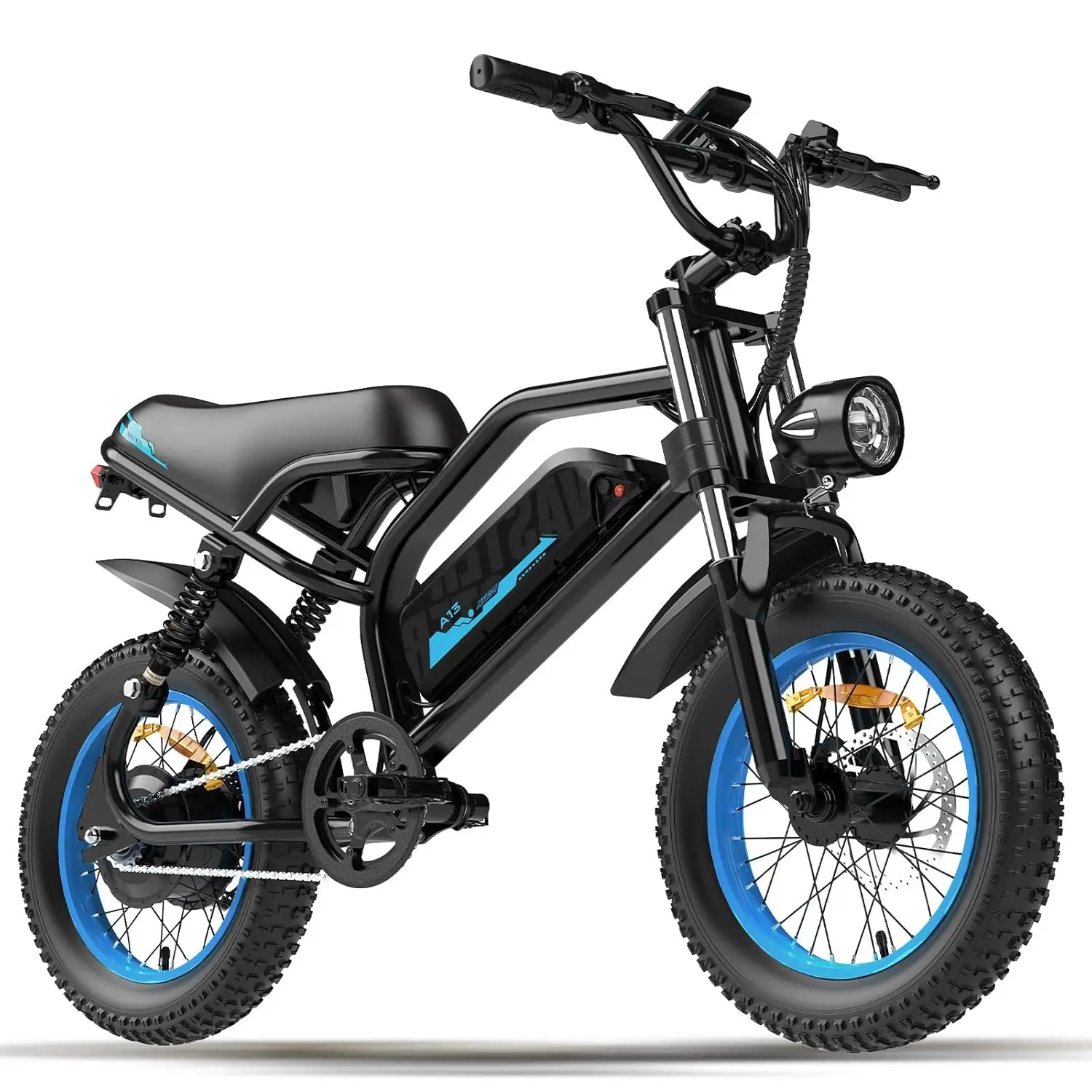 

Mountain Electric Bike for Teenager, 16" Fat Tire Ebike, Wider Seat 800W Peak Motor, Removable Battery, Front Fork, Customized