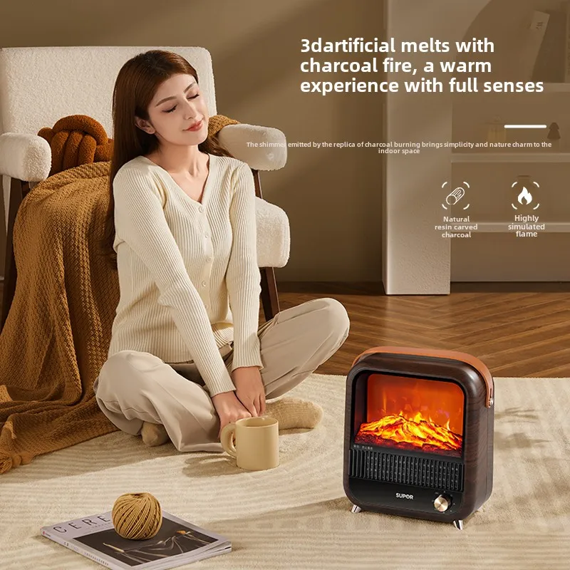 Fireplace Heater Fast Heating  Household Small Sun Baking Furnace Simulation Flame Electric Heating  Pad  Space