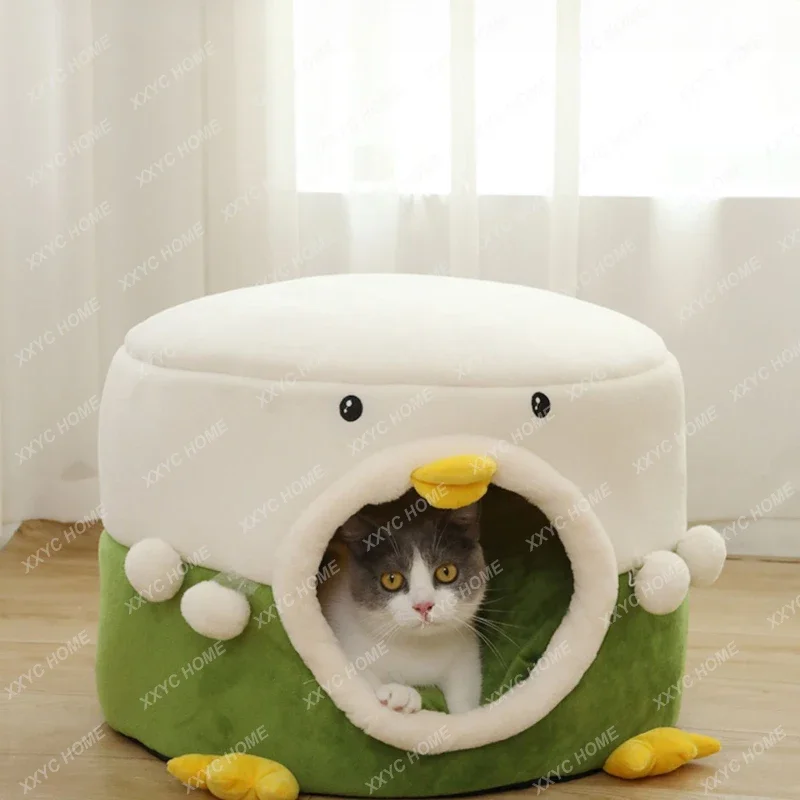 

Cathouse Doghouse Winter Warm Closed Cold-Proof Winter Style Cat House Removable and Washable Folding Cat Bed