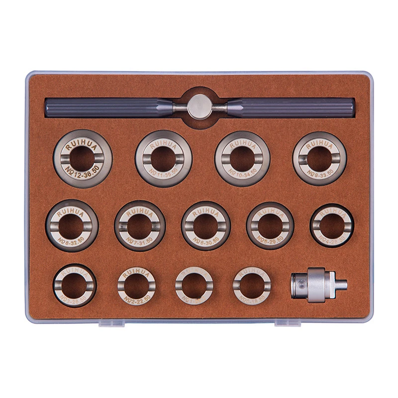 13 unids/set caja de reloj de aleación abridor trasero cubierta ranurada impermeable adecuada para herramienta removedora de relojes Rolex 18,5mm-36,5mm