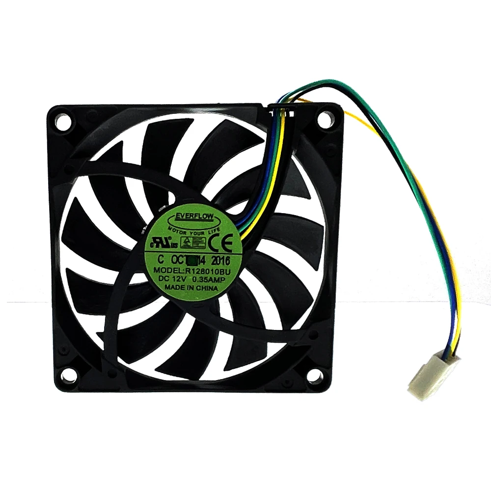 New Everflow R128010BU 80mm 10mm Slim Cooler Heatsink Fan 80X80X10mm Dual Ball Bearing 0.35A 3900RPM High Speed PWM Cooler