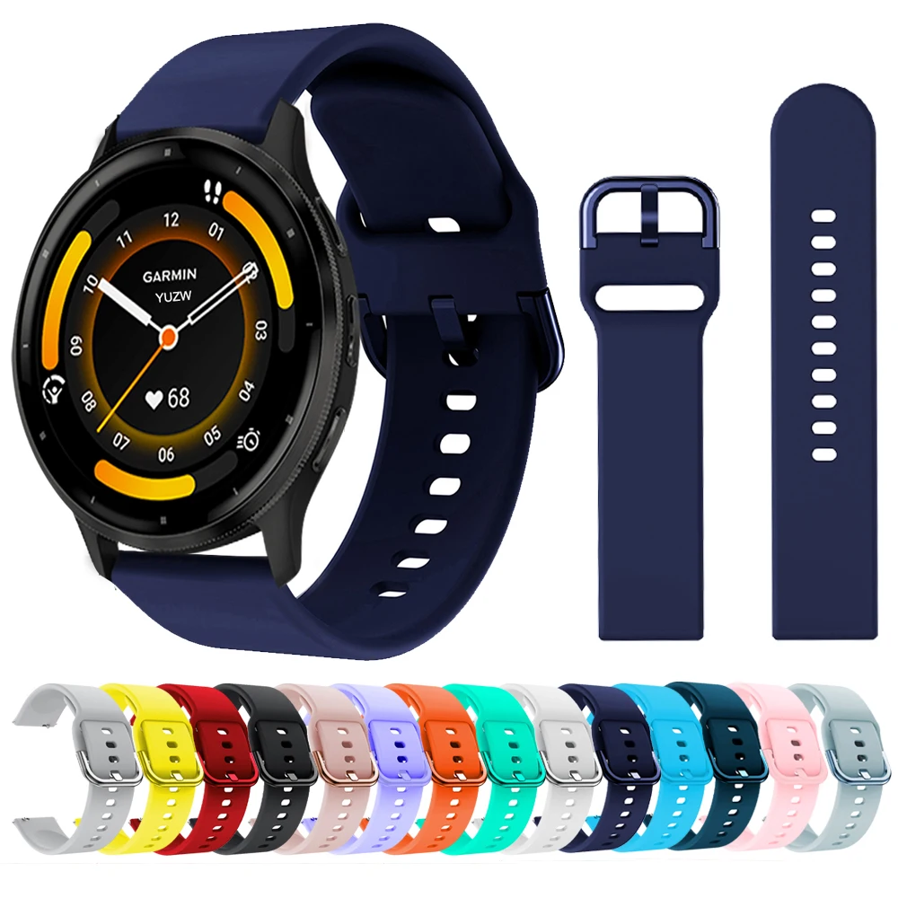 20 22mm Colour Soft Silicone Band For Garmin Venu 3 2 Sq/ Forerunner 265 255 Music 55 Bracelet Strap for Huawei GT 4 3 46mm Belt