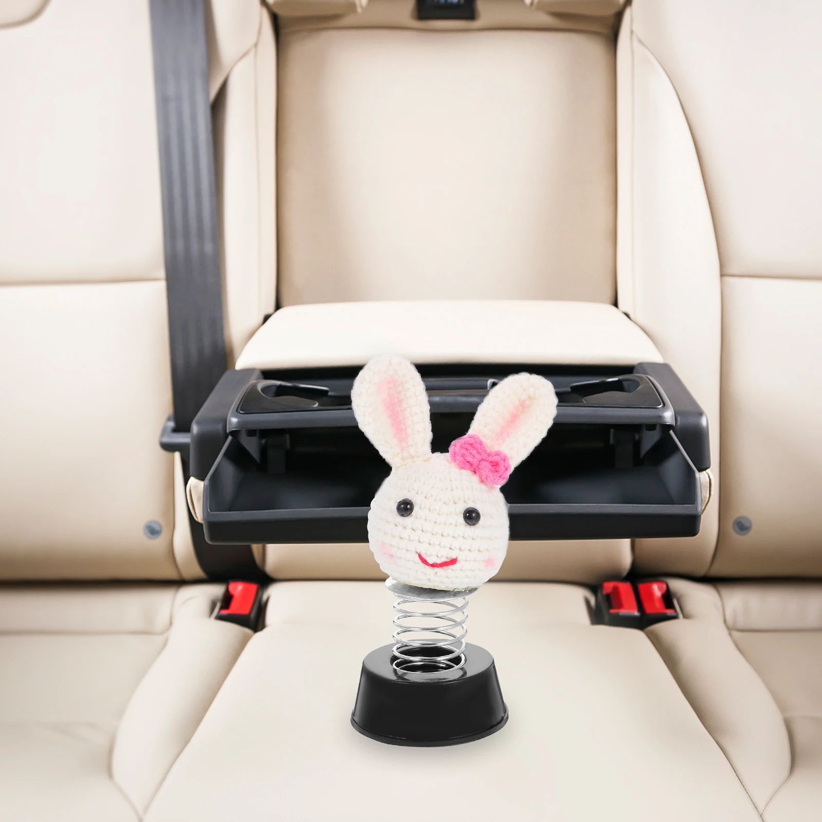 

Bunny Head Decoration Dashboard Accessories Crochet Car Decorations Bobbleheads Cute Car Interior Non Fading Sturdy