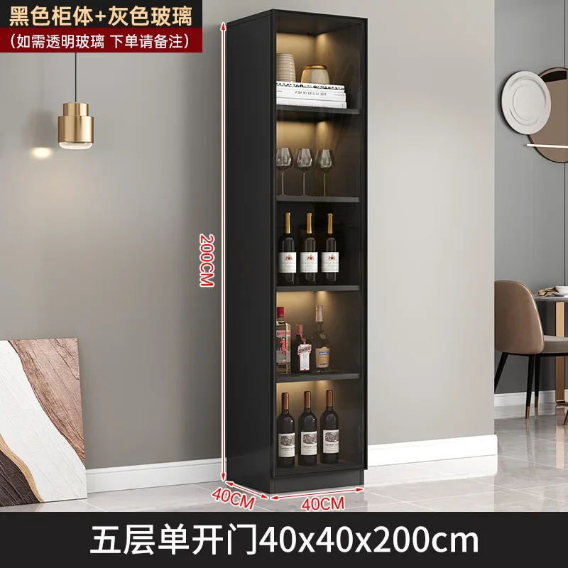 Wine cabinets against the wall, simple glass door display cabinets, light luxury, high-end custom figure storage cabinets