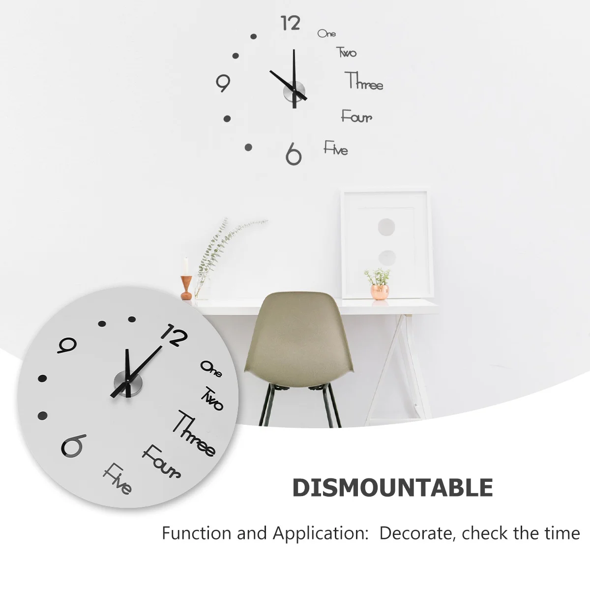 

Modern Simple Wall Clock Silent Number Design Decorative Clock for Home Office Living Room Cafe Fashion