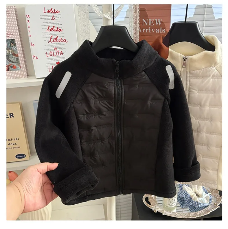 Jungen Mädchen Dicke Jacken Winter Kinder Gefütterte Fleece Warme Mäntel Kinder Kapuzen-Baumwoll-Oberbekleidung Kinderkleidung Kaschmirmantel – Detail 13