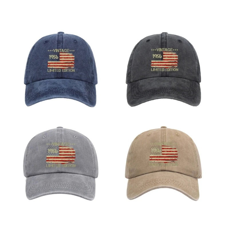 DXAE Soft Cotton Baseball Cap with Front Flag Print and Easy Back Strap