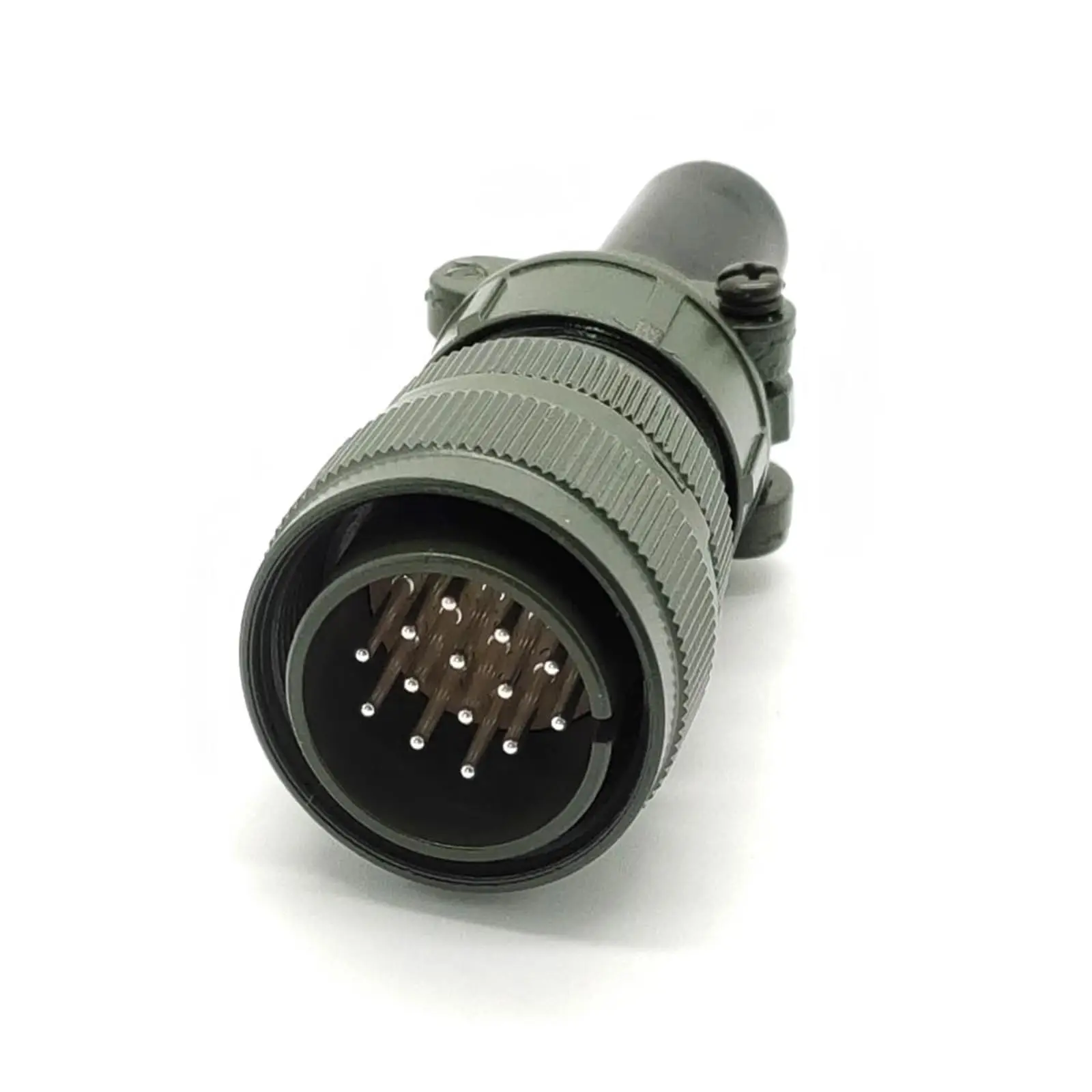 MS3106A20-27P MIL-5015 Circular Connector 14 Pin Male Cable Plug Silver Plated Straight With Cable Clamp