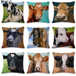 Animal Cow Print Pillowcase Sofa Cushion Cover Couch Cotton Linen Pillow Cover Case Home Decor 45x45cm Fundas De Cojin