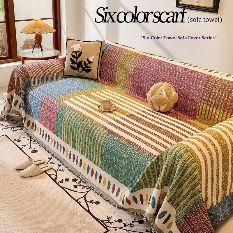 Home Living Room Sofas Covers Couch Towel Floral Mint Green Sofa Towel With Skirt Anti Slip Double Sided Use Thicken