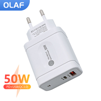 Olaf 50W USB Charger Fast Charging QC 3.0 PD Type C Mobile Phone Charger Adapter For iPhone Xiaomi Samsung Huawei Quick Charger