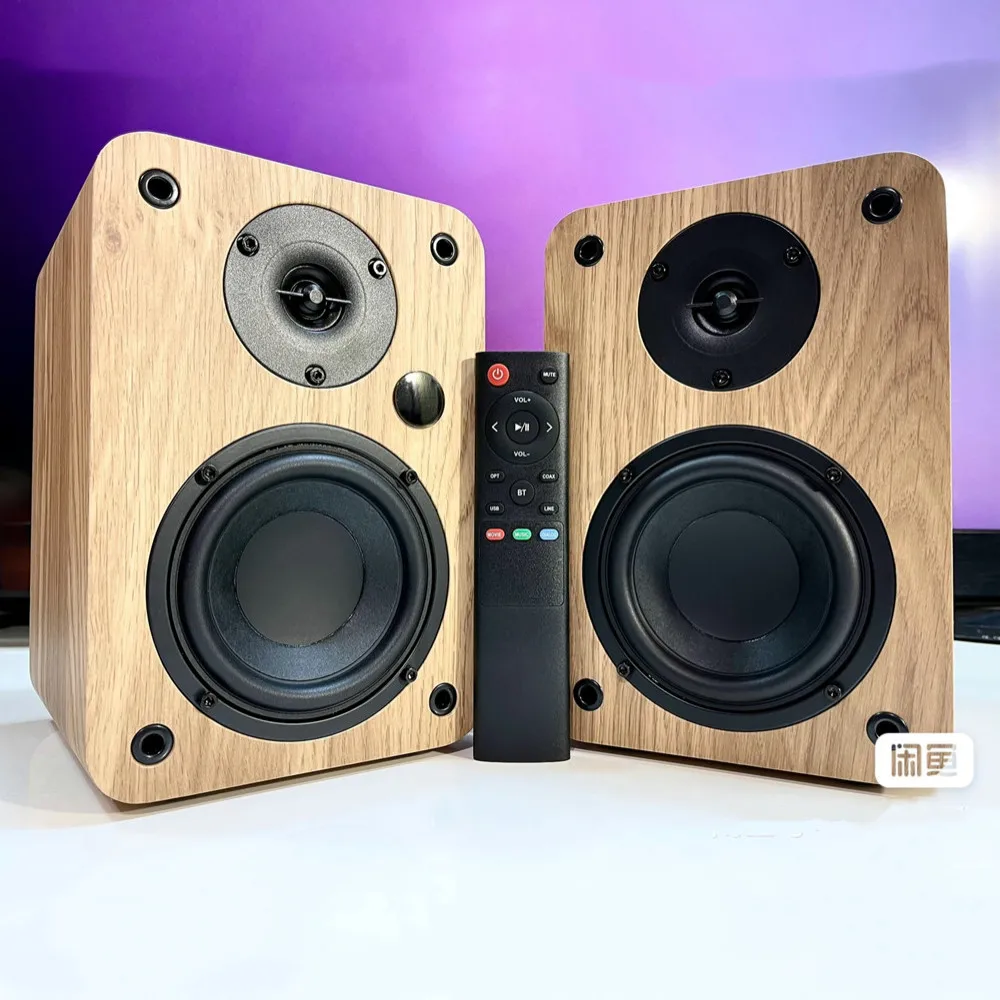 80W Big Power Wood Active Subwoofer For PC TV Laptop Bookshelf Game Bluetooth Speaker 3D Surround Sound System Home Theater SR04