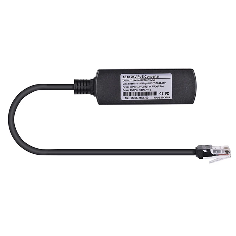 

N05R 2.5G Poe 48 В в 24 В Poe-конвертер Порт RJ45, выход 24 В/1 А для пассивных платных устройств 24 В 100 Мбит/с