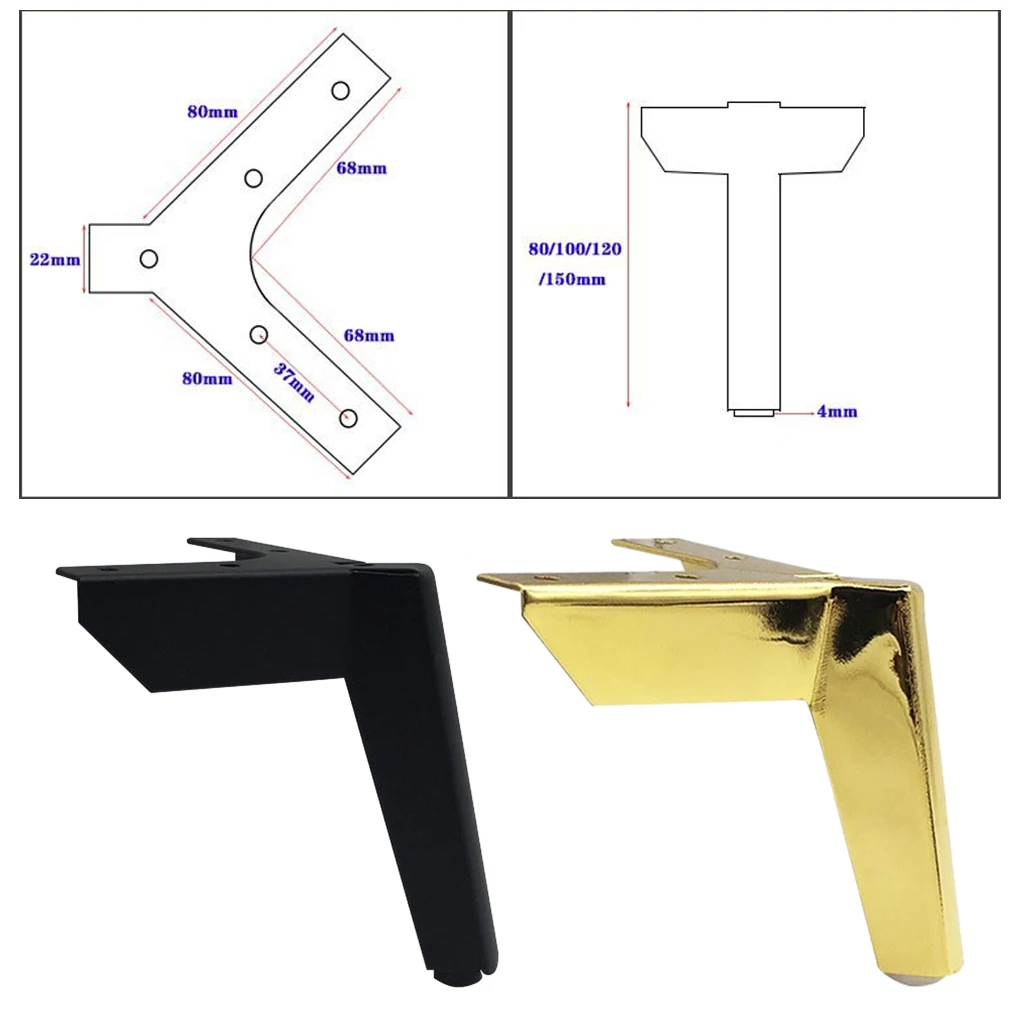 Zestaw 4 sztuk odpornych na rdzę nóżki do mebli do łatwej wymiany trwałe ozdobne akcesoria meblowe