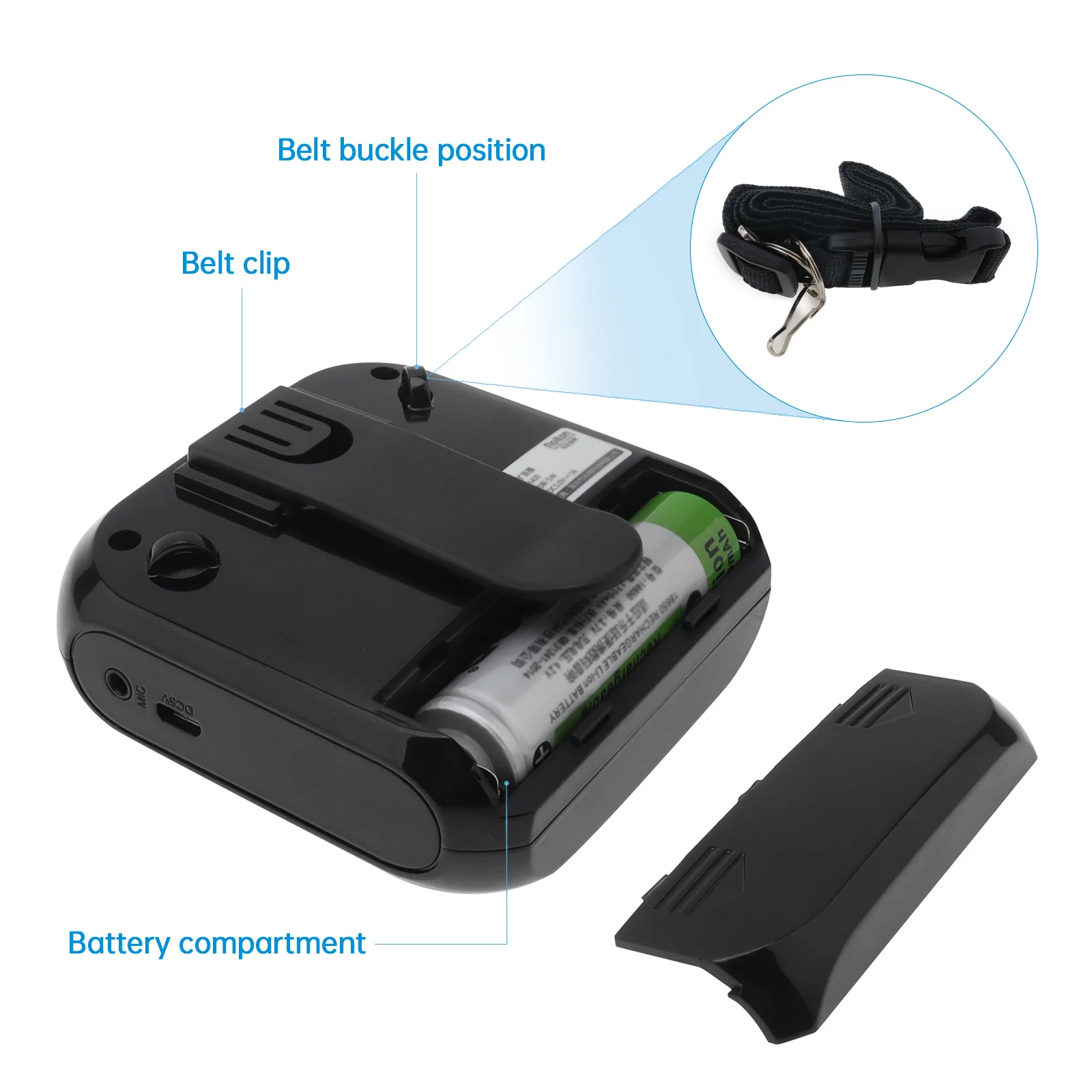 Rolton K400 3 Colors Portable Wired Mini Audio Speaker Megaphone Voice Amplifier Loudspeaker Microphone Waist Band Clip