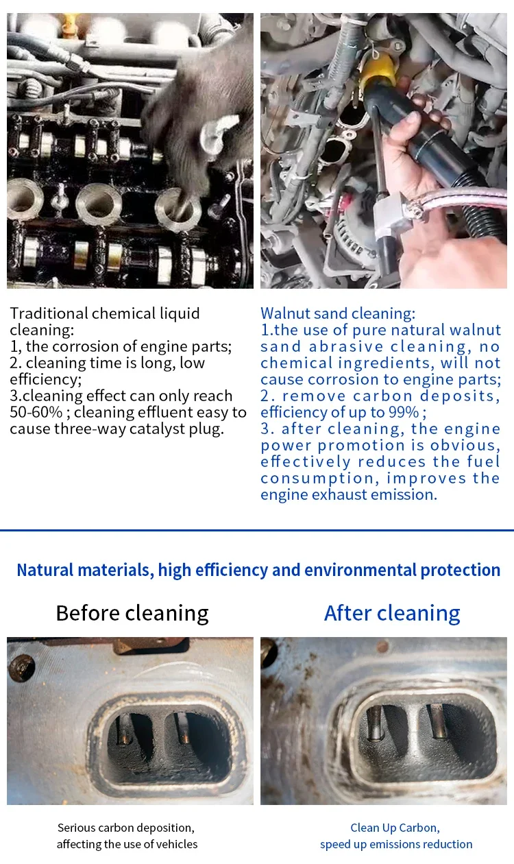 EC601 Ventilreinigungsmaschine für Diesel, Walnuss-Sand-Kohlenstoffablagerungsreiniger, Auto-Motorwaschgerät für Ansaugrohre – Detail 4