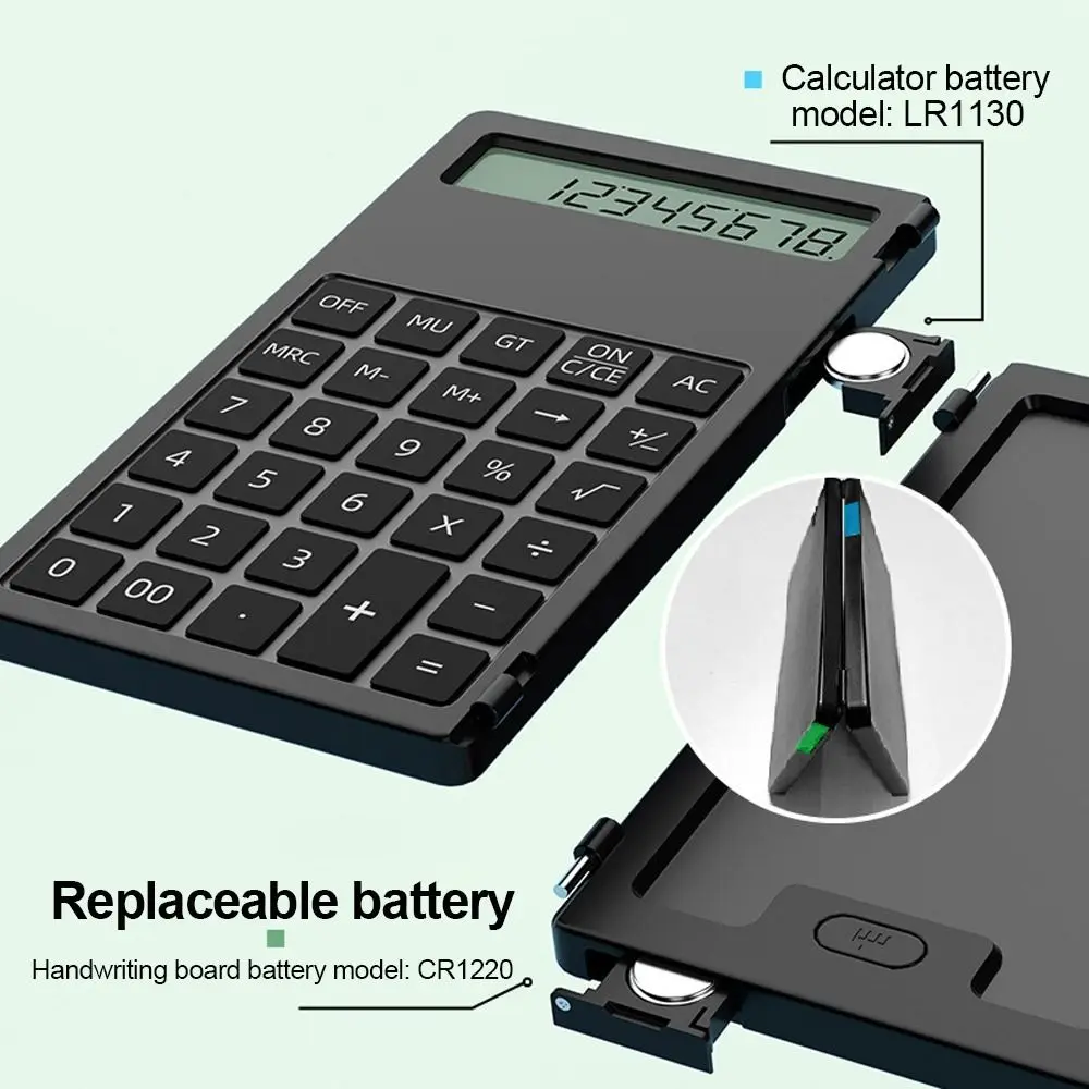 Calculadoras científicas de 12 dígitos, bloco de notas lcd com caneta, calculadora de matemática, bloco de escrita, calculadora de contabilidade multifuncional, escritório