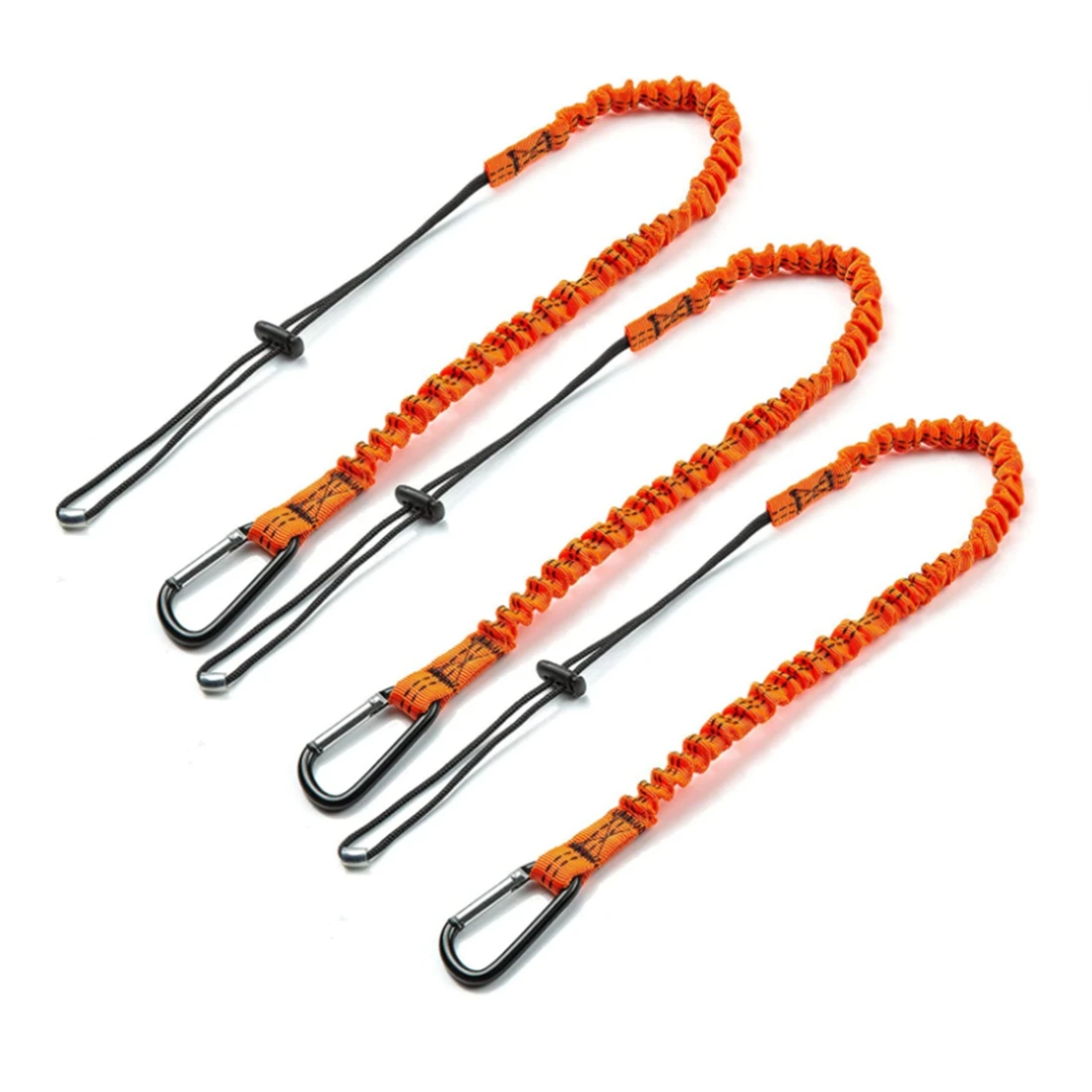 Tool Lanyard,3 Pcs Safety Lanyard with Carabiner,Shock Absorbing Safety Lanyard Adjustable Safety Lanyard for Work Tools