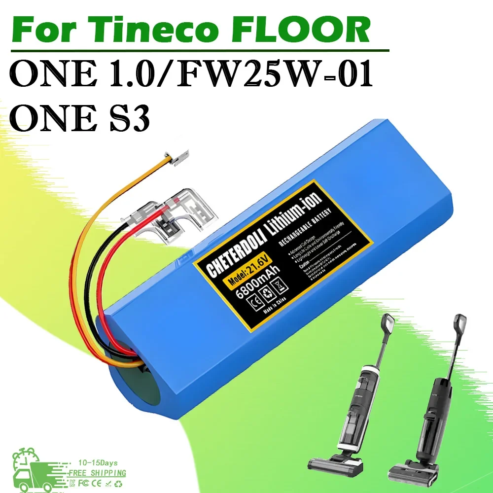 

100% Original 12800mAh For Tineco FLOOR ONE 1.0 FW25M-01 FW25W-01 FW09010ECN HF10E-01 HF20E-01 S3-01 vacuum cleaner Battery