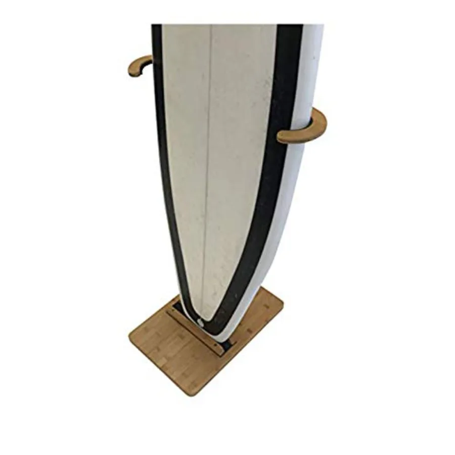 

Bamboo Surfboard Stand Premium Standing Rack to Display Your Board
