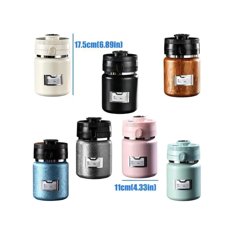 Coffee Storage Canister, 304 Metal Vacuum Lid Container with Moisture Display and Measuring Spoon for Counter Use D2RD view 4