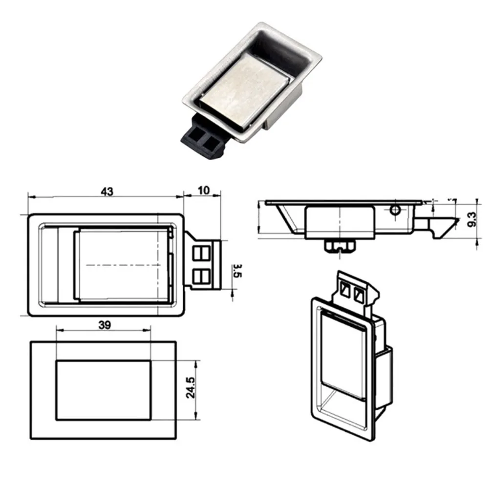 Flush Mount Accessory Toolbox Handle Latch Pull Handle Operation Flush Mount Design Paddle Latch Mechanism For Boat