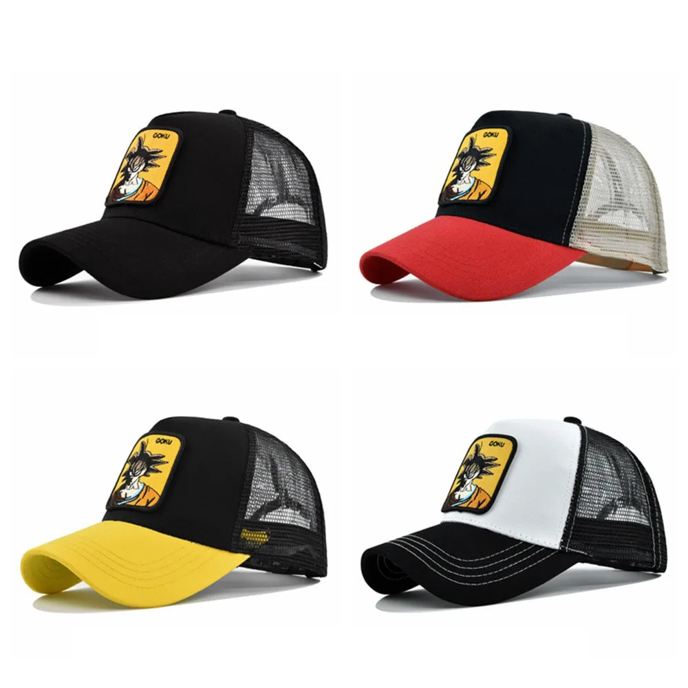 Wysokiej marka jakości czapka z daszkiem mężczyźni kobiety czapka z daszkiem oddychająca bawełna Anime GOKU Snapback Hip Hop lato czapka typu