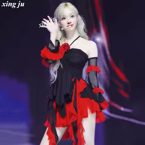 New Kpop Korean Fashion Women Group Outfits Singer Concert Dance Costumes Stage Performance Clothing Female Festival Rave Wear