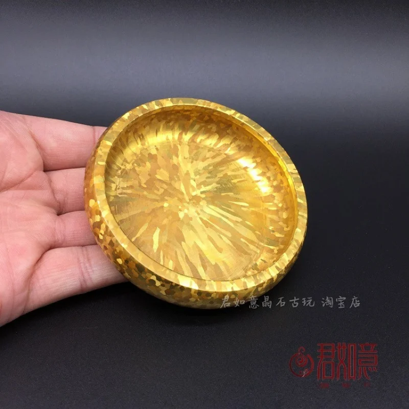 

Solid Spot Copper Incense Burner Flower Spot Copper Incense Burner Small Copper Jar Ornament Yellow Spot Copper Plate Brush Wash